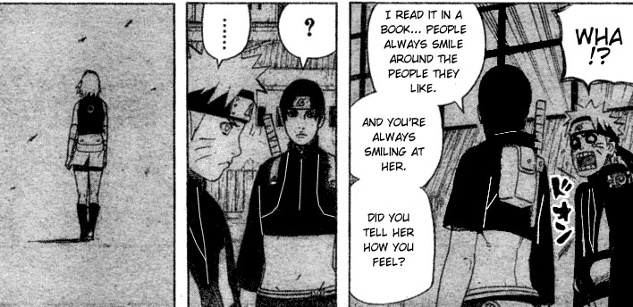 Sai then takes it up to himself to go and speak with Sakura, likely about 
